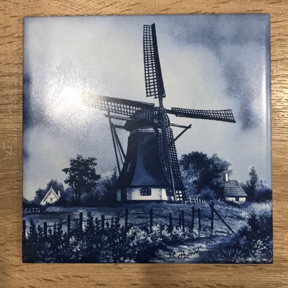 Decorative Dutch Tile - Blue windmill - Picture 2 of 4